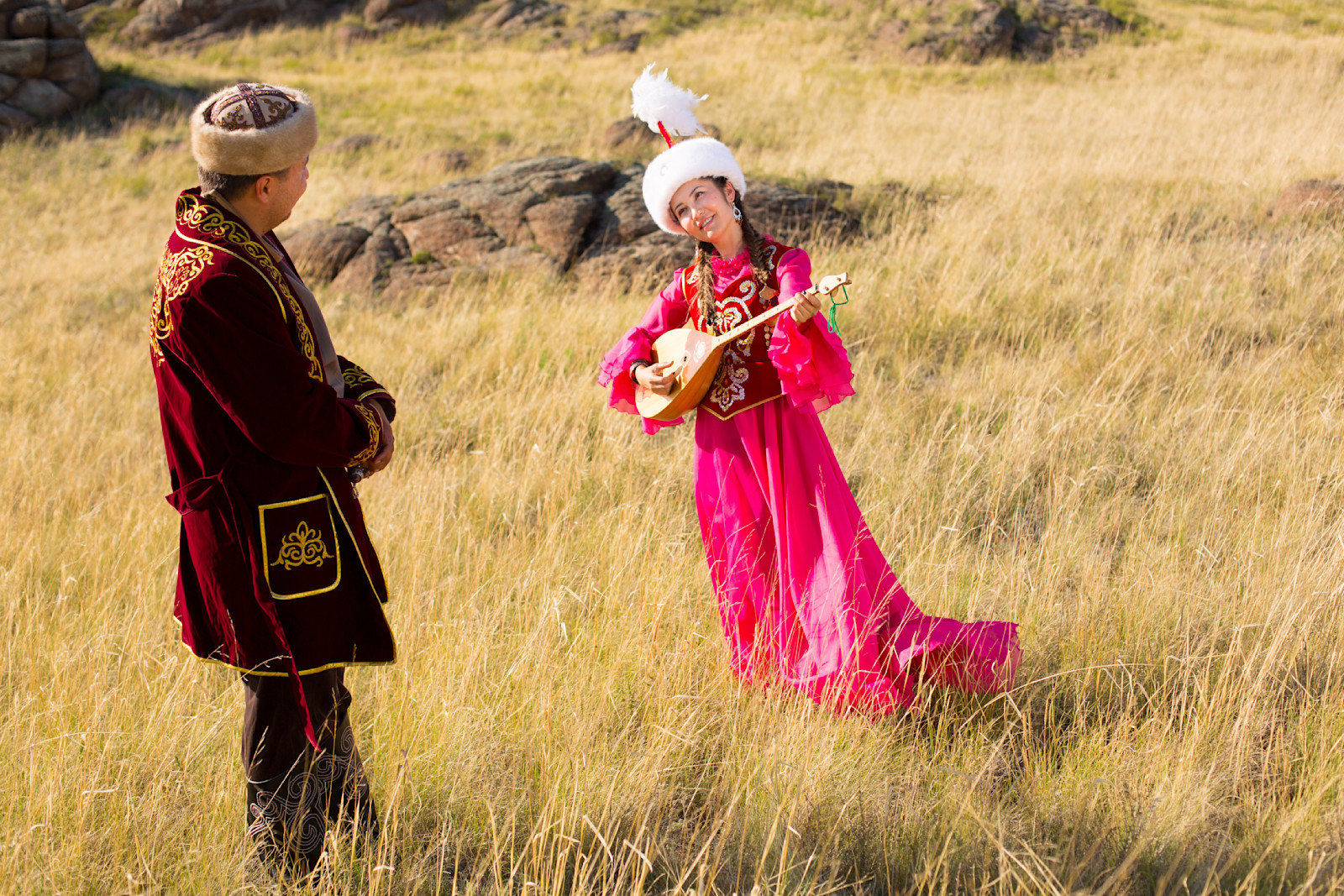 Traditional Kazakh attire, Altai, Mongolia.